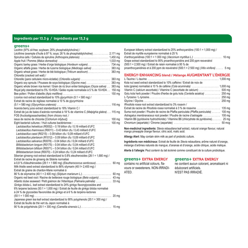 Genuine Health - Greens+ Extra Energy Orange 399g - Limolin 