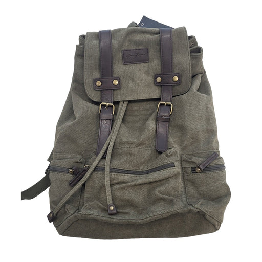 Gino Ferrari - Backpack 17In Boreal Durable High Quality Canvas - Olive Green - Limolin 