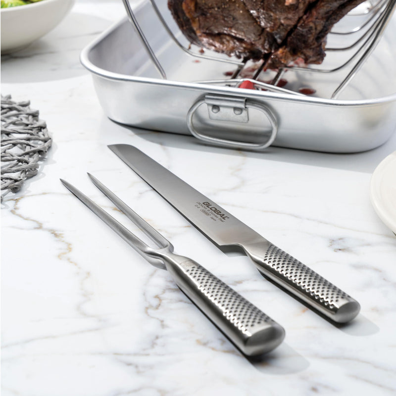 Global - Carving Fork 36cm/14" Straight Edge Forged - Limolin 