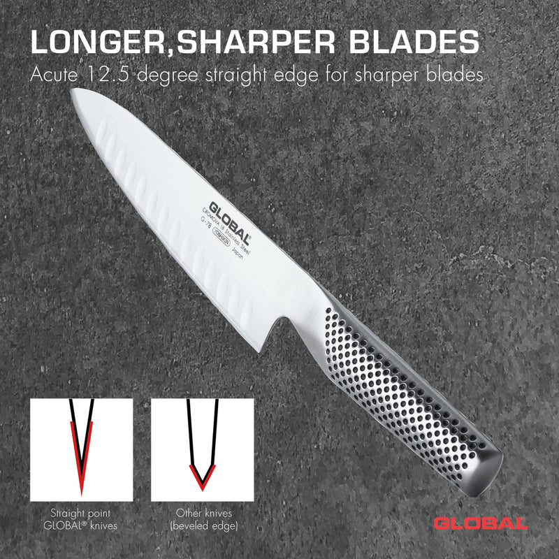 Global - Cook's Knife Fluted 18cm/7" (G62) - Limolin 