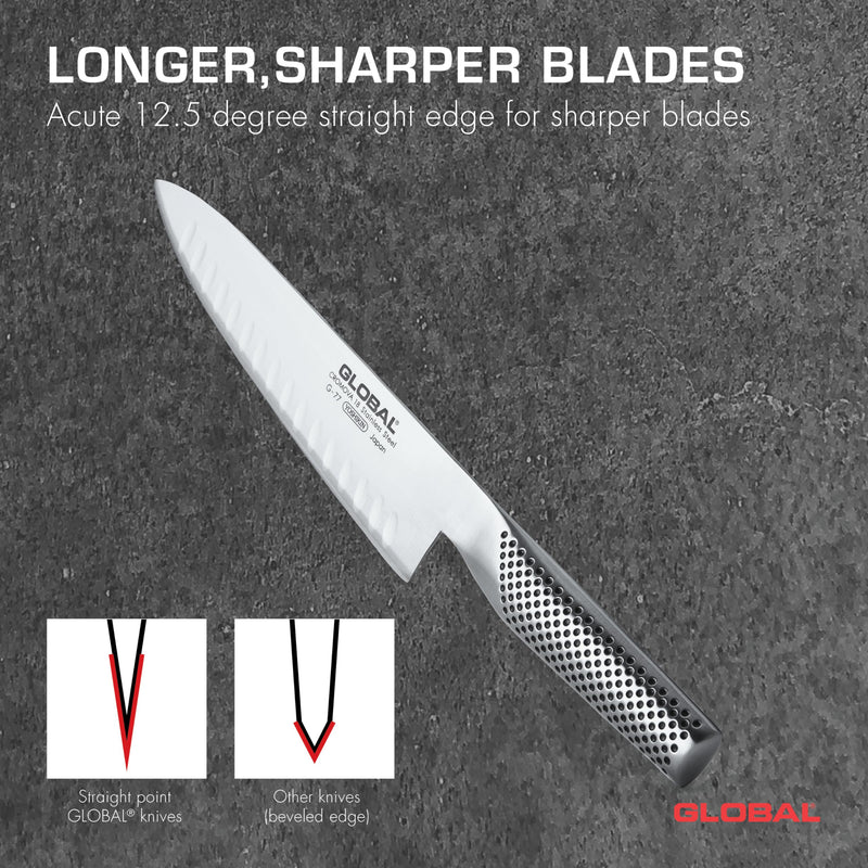 Global - Cook's Knife Fluted 20cm/8" (G61) - Limolin 