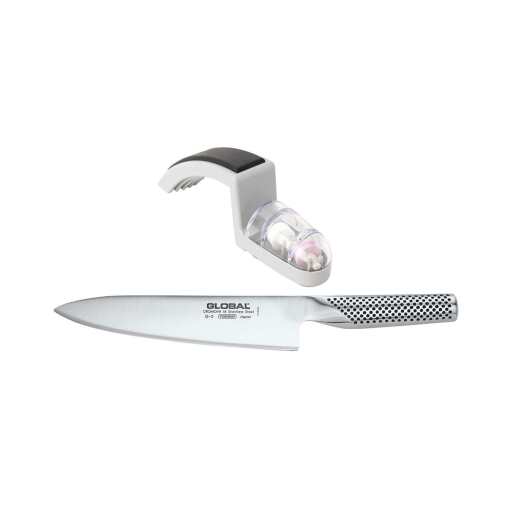 Global - Knife & Sharpener Set 2pc (G2, 220 Grey Sharpener) - Limolin 