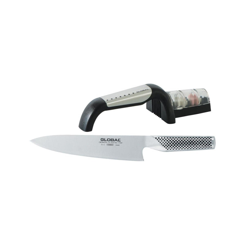 Global - Knife & Sharpener Set 2pc Starter Set (G2, G91SB Sharpener) - Limolin 