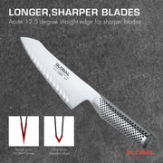 Global - Oriental-Cook's Knife Fluted 18cm/7" (G66) - Limolin 
