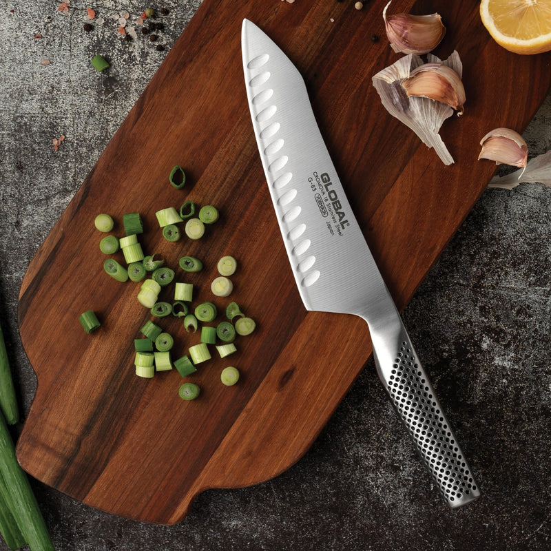 Global - Oriental-Cook's Knife Fluted 18cm/7" (G66) - Limolin 