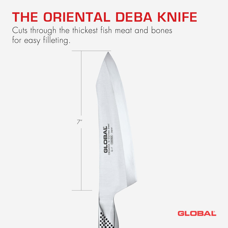 Global - Oriental-Deba/Butcher Knife 18cm/7" Right-Hand - Limolin 