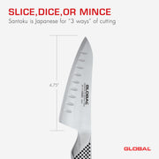 Global - Oriental-Santoku Knife Fluted 12cm/4.75" - Limolin 