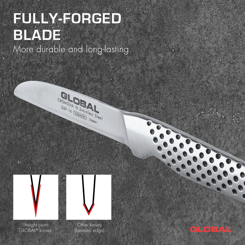 Global - Peeling Knife 6cm/2.5" Straight Edge Forged - Limolin 