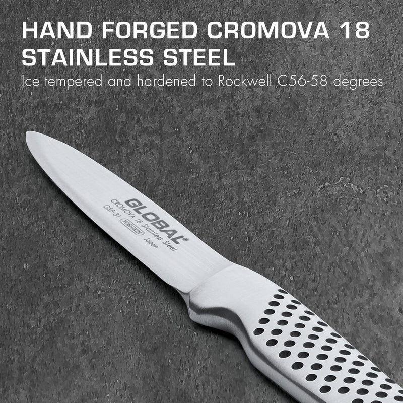 Global - Peeling Knife w/Large Handle 8cm/3.2" Forged - Limolin 