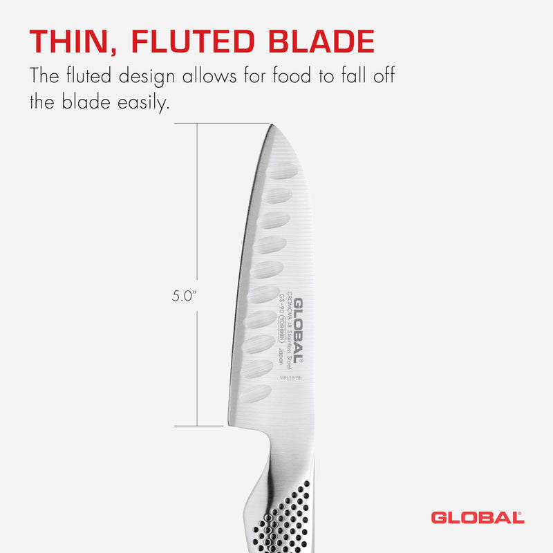 Global - Santoku Knife Fluted 13cm/5" (GS37) - Limolin 