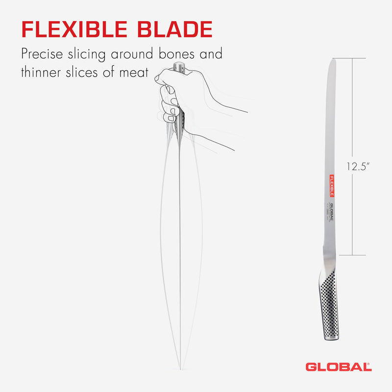 Global - Slicer Ham/Salmon Knife Flexible 31cm/12.25" - Limolin 