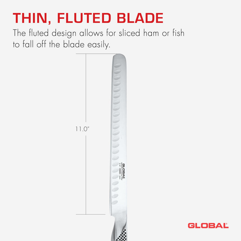 Global - Slicer Ham/Salmon Knife Fluted 27cm/11" (G65) - Limolin 