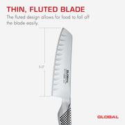 Global - Vegetable Knife Fluted 14cm/5" (GS39) - Limolin 