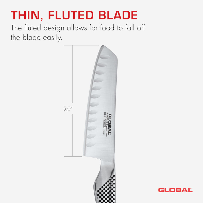 Global - Vegetable Knife Fluted 14cm/5" (GS39) - Limolin 