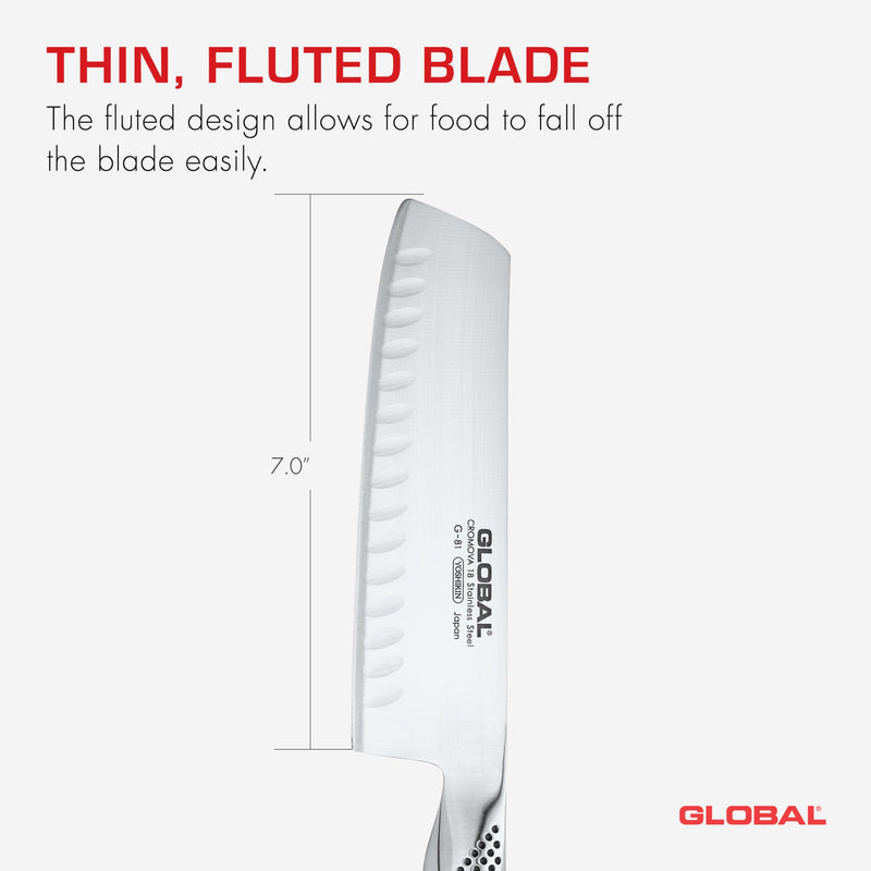 Global - Vegetable Knife Fluted 18cm/7" (G56) - Limolin 