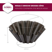 Gobel - Brioche Large Mold/Wide Ribs 16x5.5cm/6.3x2.2" Non-stick - Limolin 
