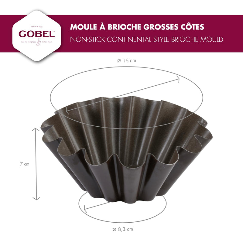 Gobel - Brioche Large Mold/Wide Ribs 16x5.5cm/6.3x2.2" Non-stick - Limolin 
