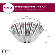 Gobel - Brioche Large Mold/Wide Ribs 20x7.2cm/7.9x2.8" Tin - Limolin 