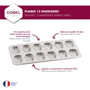 Gobel - Madeleine Sheet Stamped 12/Lg 39.5x22.5cm/15.5x8.6" Tin - Limolin 