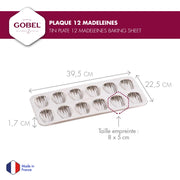 Gobel - Madeleine Sheet Stamped 12/Lg 39.5x22.5cm/15.5x8.6" Tin - Limolin 
