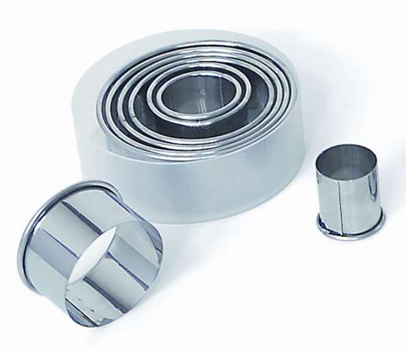 Gobel - Pastry Cutter Set Round 8pc Set 3.5-10x3.6cm/1.3-4x1.4" SS - Limolin 