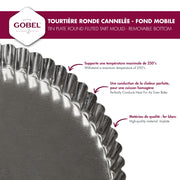 Gobel - Quiche Mold LB Fluted Round 26x2.5cm/10x1" Tin - Limolin 