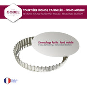Gobel - Quiche Mold LB Fluted Round 26x2.5cm/10x1" Tin - Limolin 