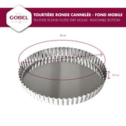 Gobel - Quiche Mold LB Fluted Round 26x2.5cm/10x1" Tin - Limolin 