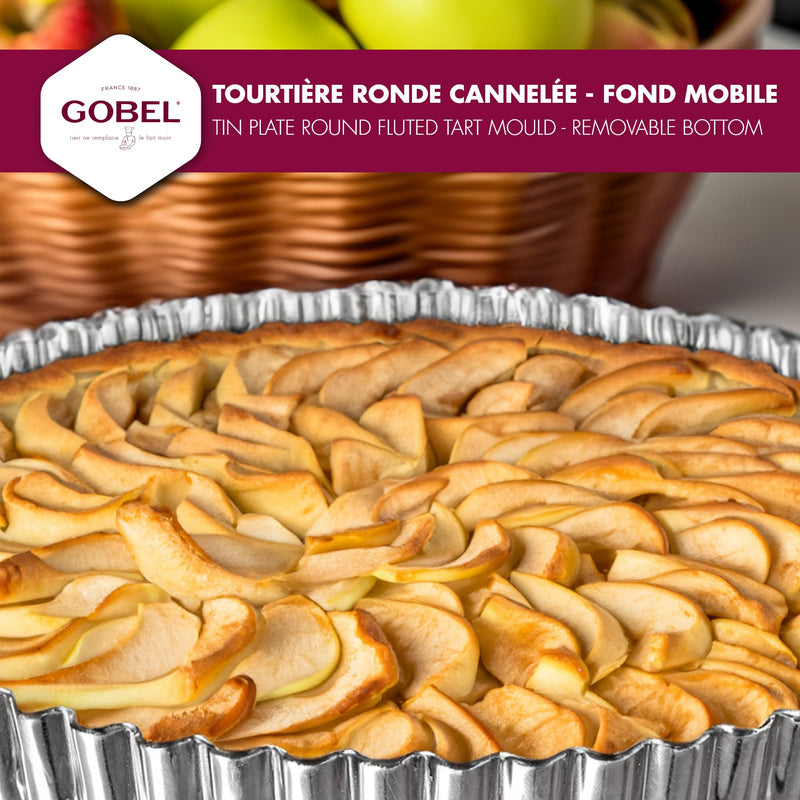 Gobel - Quiche Mold LB Fluted Round 26x2.5cm/10x1" Tin - Limolin 