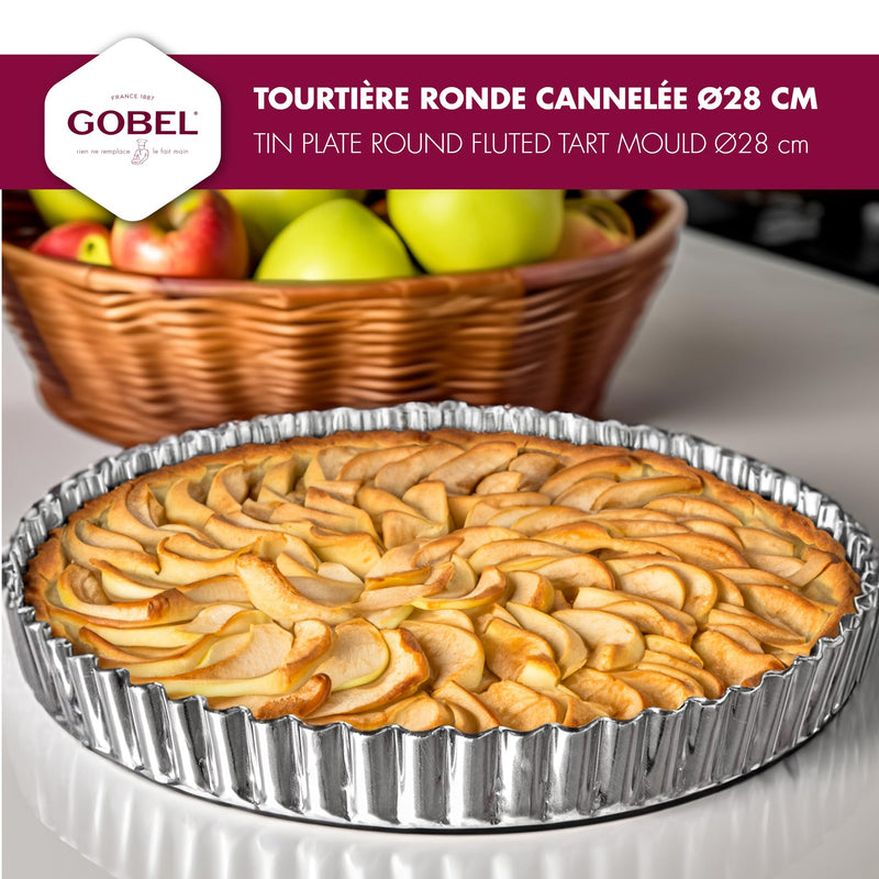 Gobel - Quiche Mold LB Fluted Round 28x2.5cm/11x1" Tin - Limolin 