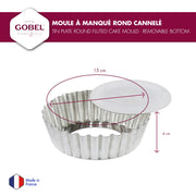 Gobel - Quiche Mold LB w/Narrow Ribs 15x4cm/6x1.6" Tin - Limolin 