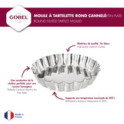 Gobel - Tart Mold Fluted Round 10x1.8cm/4x0.7" Tin - Limolin 