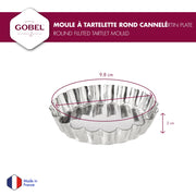 Gobel - Tart Mold Fluted Round 10x1.8cm/4x0.7" Tin - Limolin 