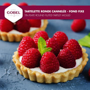 Gobel - Tart Mold Fluted Round 7x1cm/2.8x0.4" Tin - Limolin 