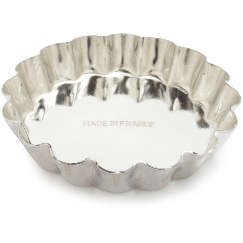 Gobel - Tart Mold Fluted Round 9x1.5cm/3.5x0.6" Tin - Limolin 
