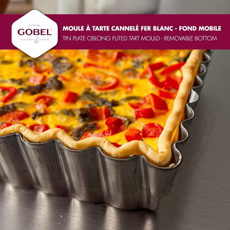 Gobel - Tart Mold LB Fluted Square 23x2.5cm/9x9x1" Tin - Limolin 