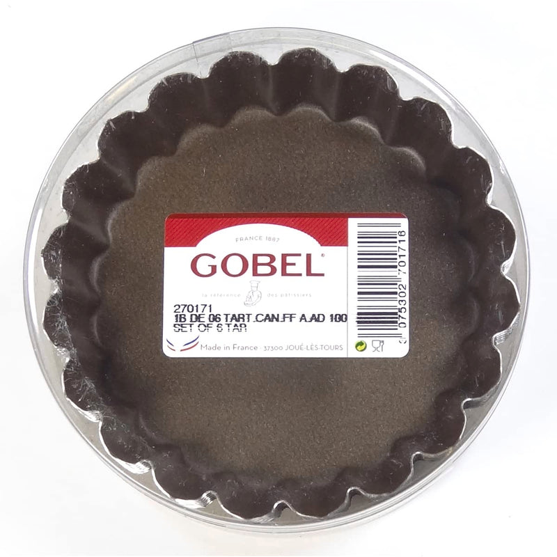 Gobel - Tart Mold Set Round Fluted 6pc/Set 10x1.8cm/4x0.7" Non-stick - Limolin 