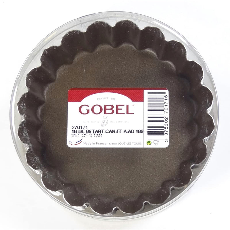 Gobel - Tart Mold Set Round Fluted 6pc/Set 10x1.8cm/4x0.7" Non-stick - Limolin 