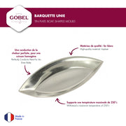 Gobel - Tartlet Mold Boat 8x3.3x1.2cm/3.2x1.3x0.47" Tin - Limolin 