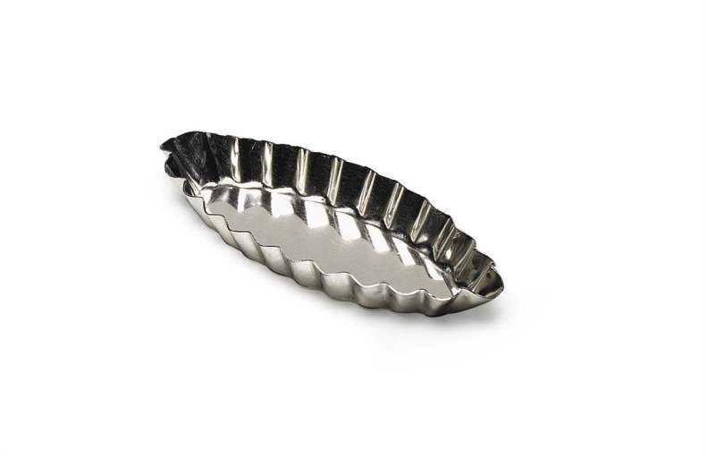 Gobel - Tartlet Mold Boat Fluted 9x4.3x1.2cm/3.5x1.7x0.47" Tin - Limolin 