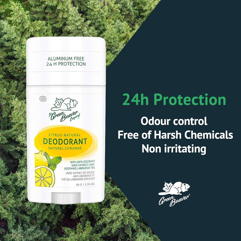 Green Beaver Company - Deodorant, Paraben & Aluminum-Free, Vegan, For Normal & Sensitive Skin, Citrus, 1-pack - Limolin 