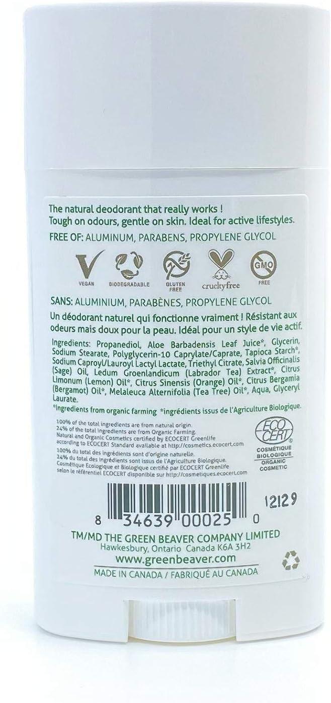 Green Beaver Company - Deodorant, Paraben & Aluminum-Free, Vegan, For Normal & Sensitive Skin, Citrus, 1-pack - Limolin 