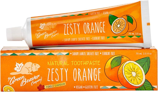 Green Beaver Company - Toothpaste Zesty Orange-All Natural Organic , Vegan, Fluoride Free & Gluten Free - Limolin 