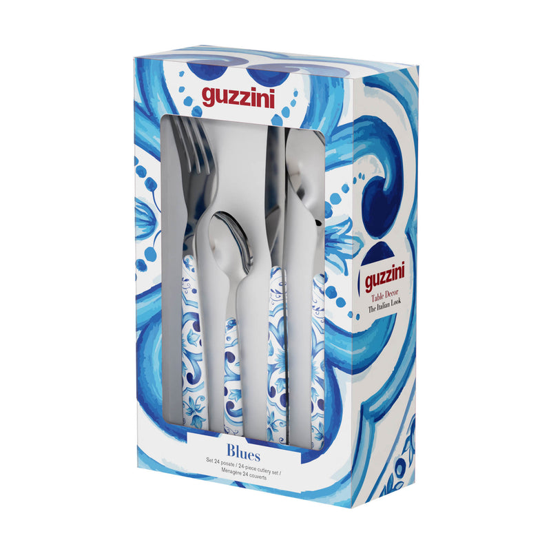 Guzzini - Blues - 24-Piece Cutlery Set - Limolin 