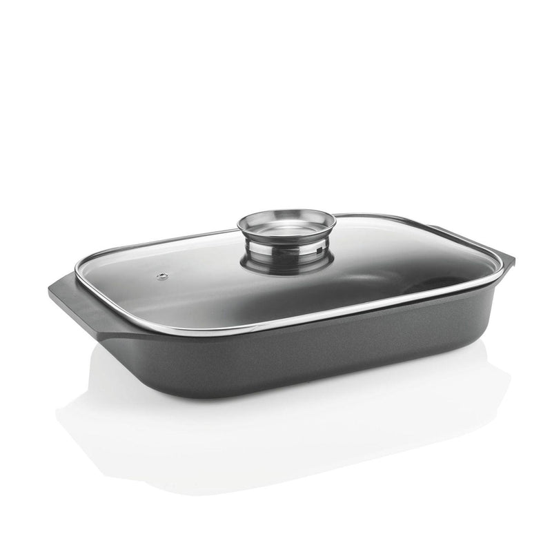 Guzzini - Cooking - Shallow Roasting Dish With Lid (Black) - Limolin 
