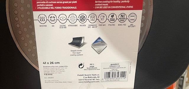 Guzzini - Cooking - Shallow Roasting Dish With Lid (Black) - Limolin 