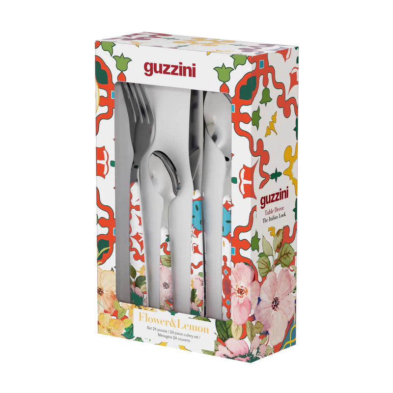 Guzzini - Flower & Lemon - 24-Piece Cutlery Set - Limolin 