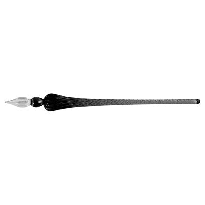 Round Glass Pen - Black (7.1 in)