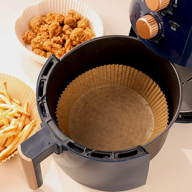 Round Air Fryer Parchment Liners, 16 cm, 50 Count