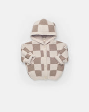 Hooded Cardigan • Checkers Fuzzy